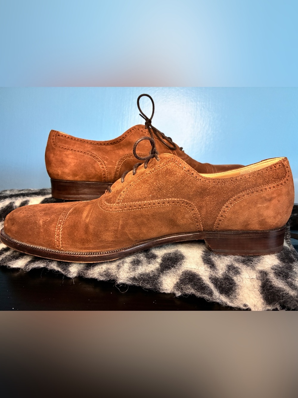 Bruno Magli Brown Suede Oxford Dress Shoes